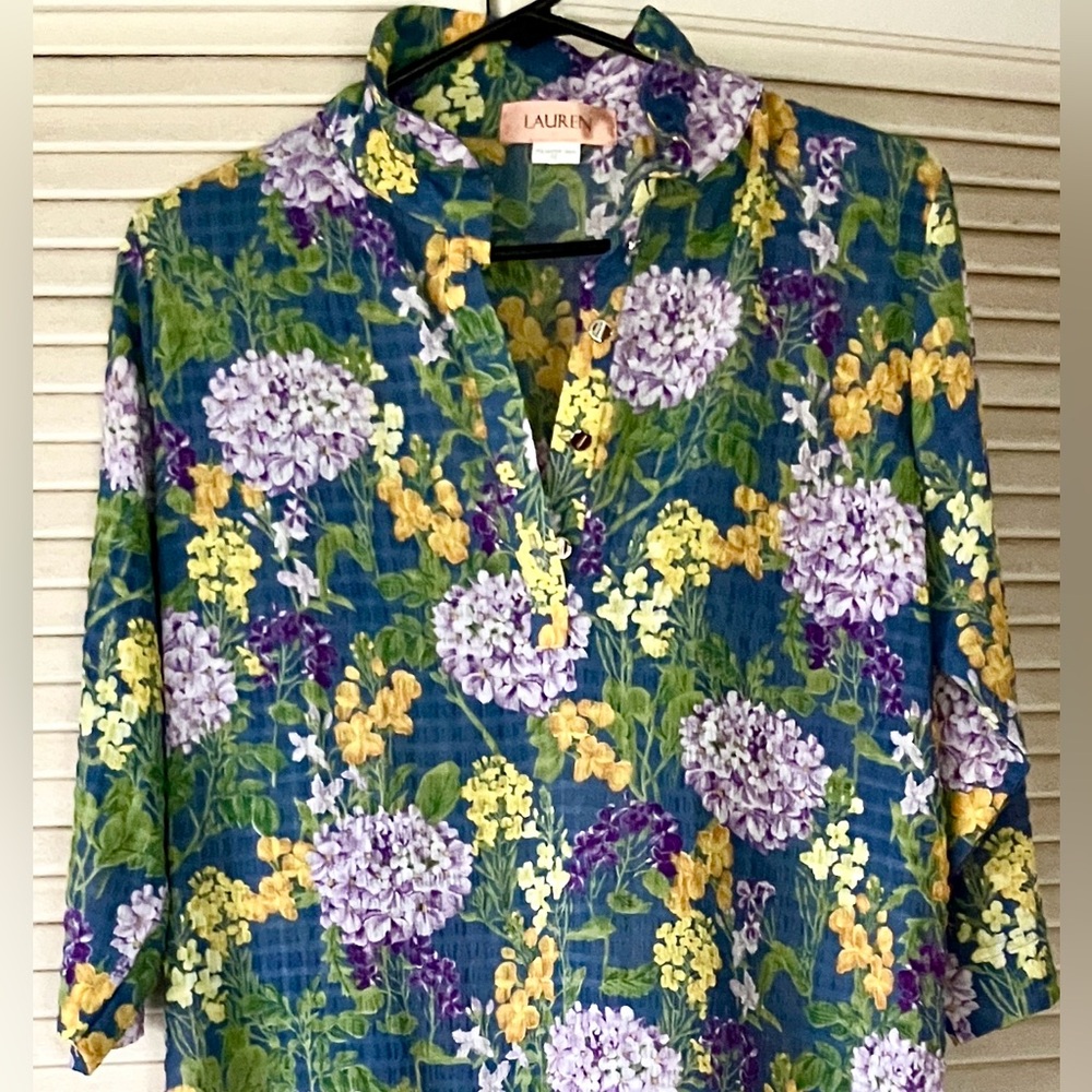 Floral Print Women's Blouse Size Medium Large